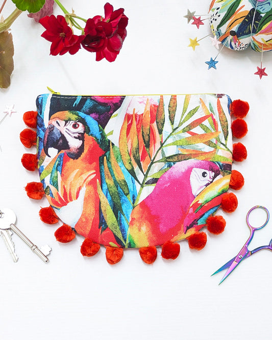 Birds of Paradise Zippered Pouch SUPER SECONDS SALE (OS)-Pin Clothing-pinclothing.co.uk