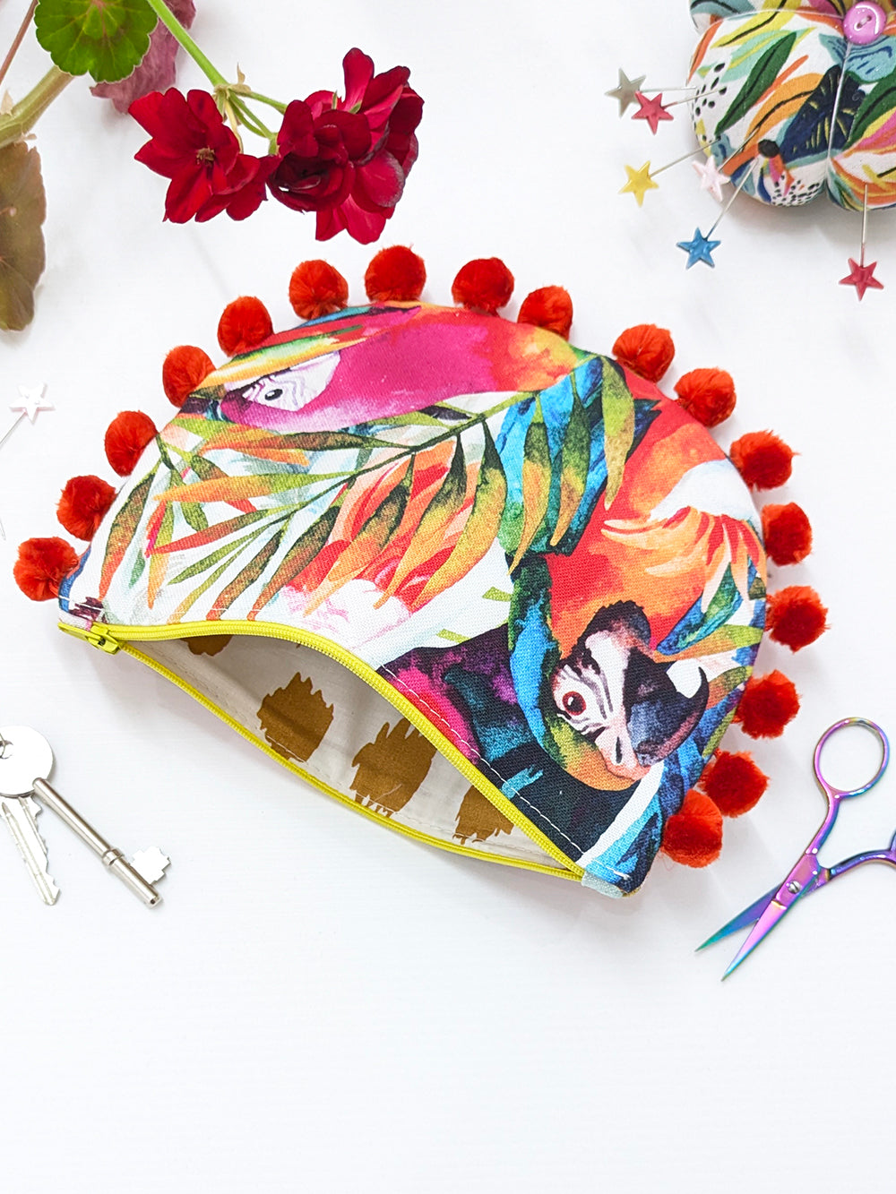 Birds of Paradise Zippered Pouch SUPER SECONDS SALE (OS)-Pin Clothing-pinclothing.co.uk