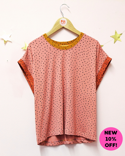 Blush Autumnal Boxy Top Size 8 - 10-pinclothing.co.uk-pinclothing.co.uk
