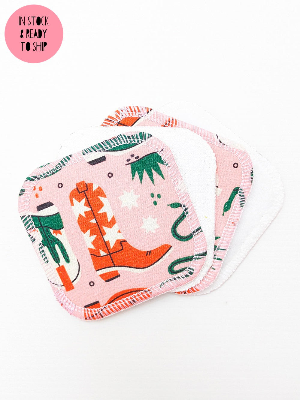 'Wild West' Reusable Cotton Face Pads-Pin Clothing-pinclothing.co.uk