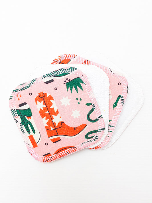 'Wild West' Reusable Cotton Face Pads-Pin Clothing-pinclothing.co.uk
