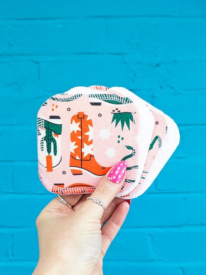 'Wild West' Reusable Cotton Face Pads-Pin Clothing-pinclothing.co.uk