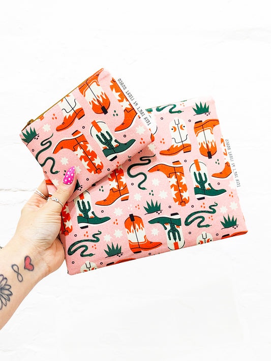 'Wild West' Zippered Pouch-Pin Clothing-pinclothing.co.uk