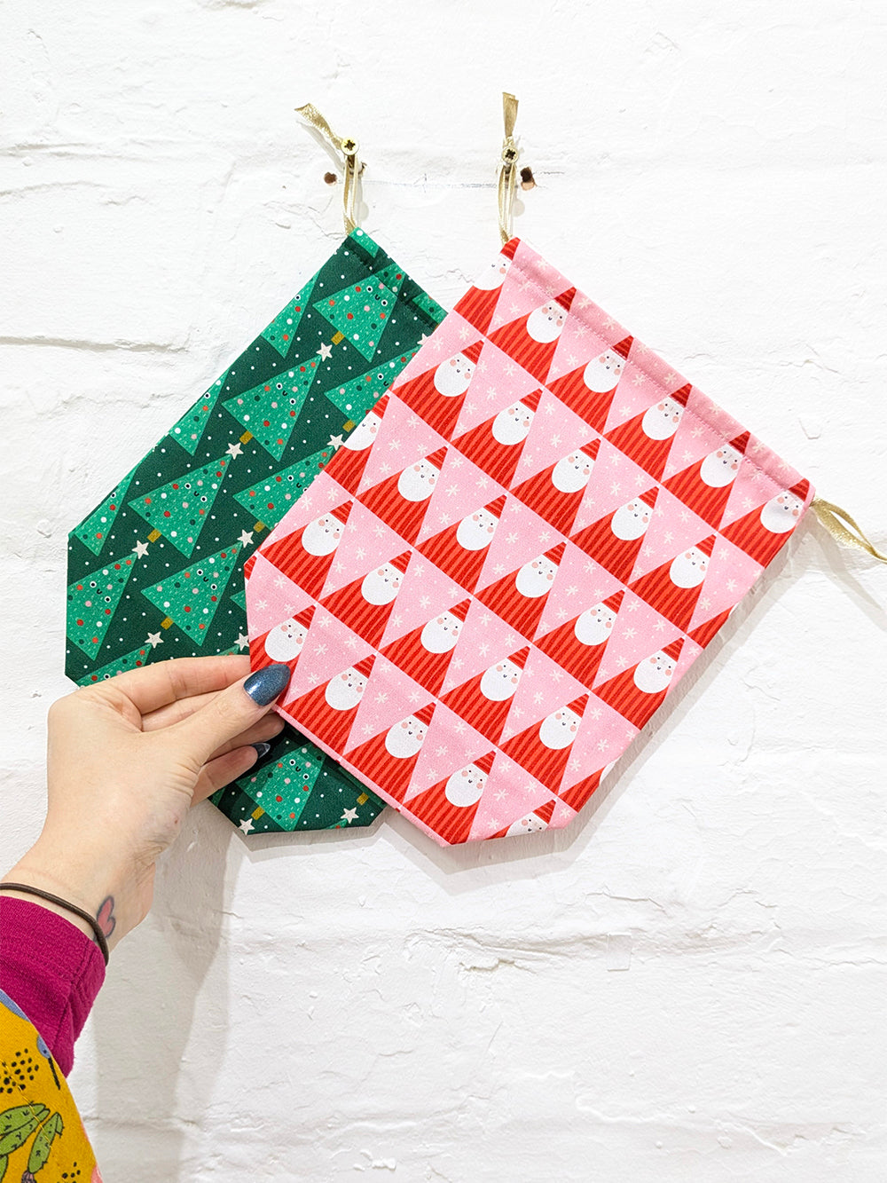 Pointy Santa Christmas Drawstring Gift Bag SUPER SECONDS SALE (OS)-pinclothing.co.uk-pinclothing.co.uk