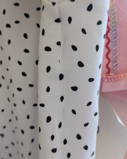 Black & White Polka Dot Rainbow Tee Size 8 - 10 SUPERSECONDS (OS)-Pin Clothing-pinclothing.co.uk