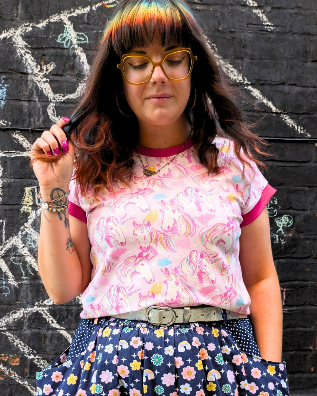 Pink Unicorn Boxy Top
