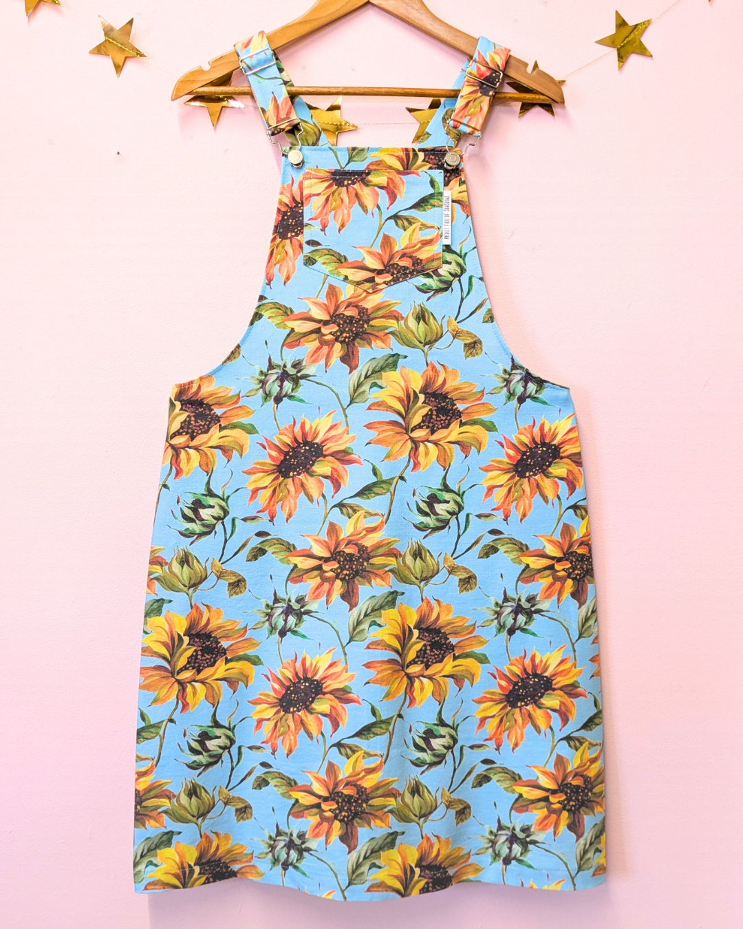 Watercolour Sunflowers Dungaree Dress