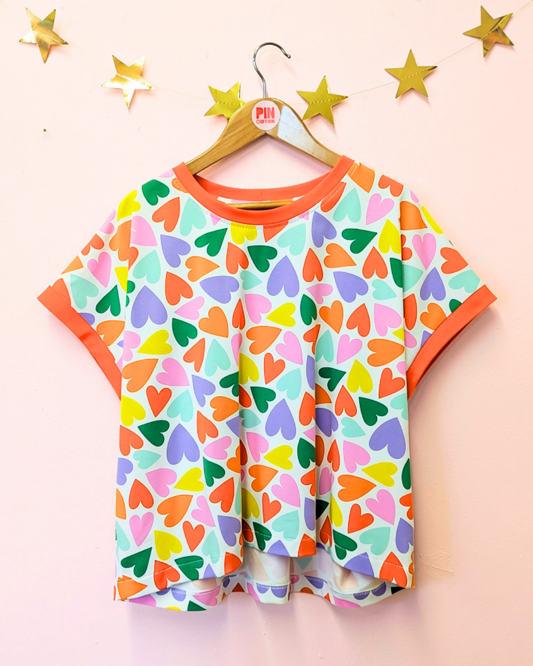Rainbow Hearts Boxy Top