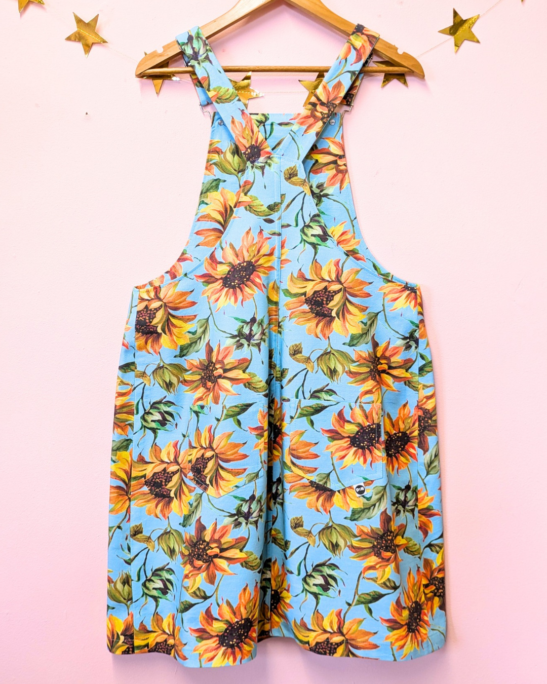 Watercolour Sunflowers Dungaree Dress