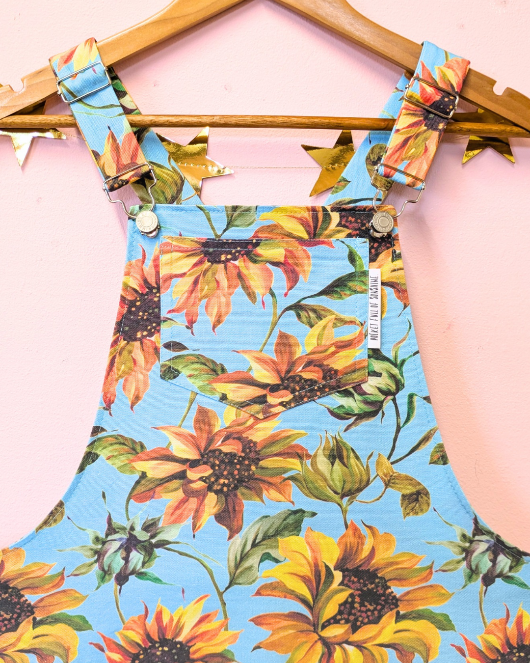 Watercolour Sunflowers Dungaree Dress