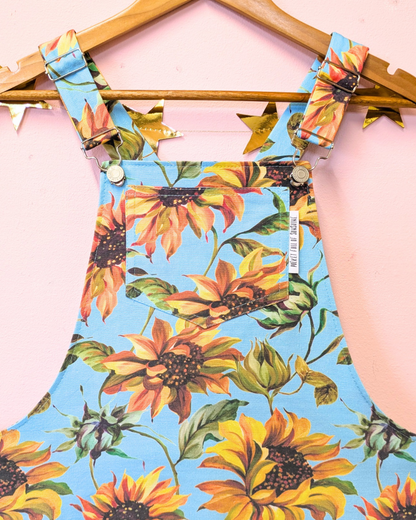 Watercolour Sunflowers Dungaree Dress