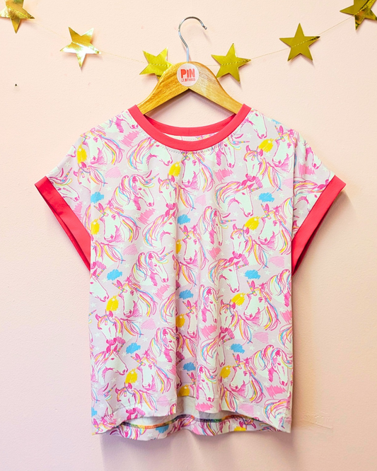Pink Unicorn Boxy Top