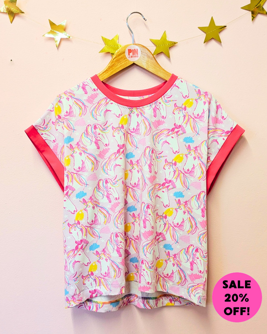 Pink Unicorn Boxy Top-pinclothing.co.uk-pinclothing.co.uk