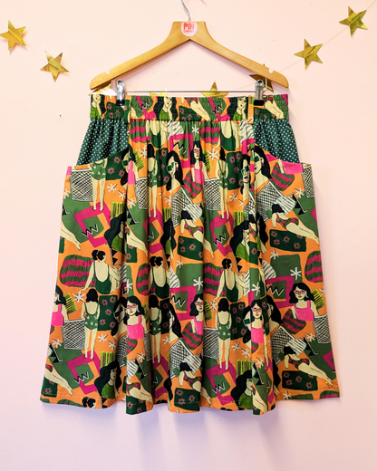 Retro Pool Party Pocket Skirt Size 20 - 22-pinclothing.co.uk-pinclothing.co.uk
