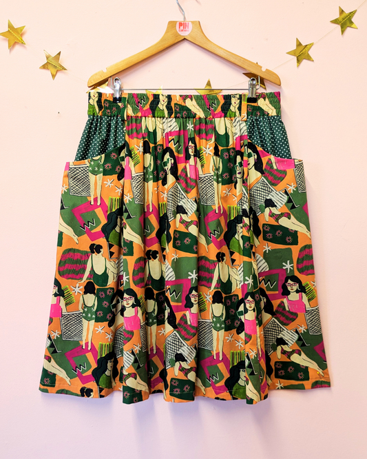 Retro Pool Party Pocket Skirt Size 20 - 22-pinclothing.co.uk-pinclothing.co.uk