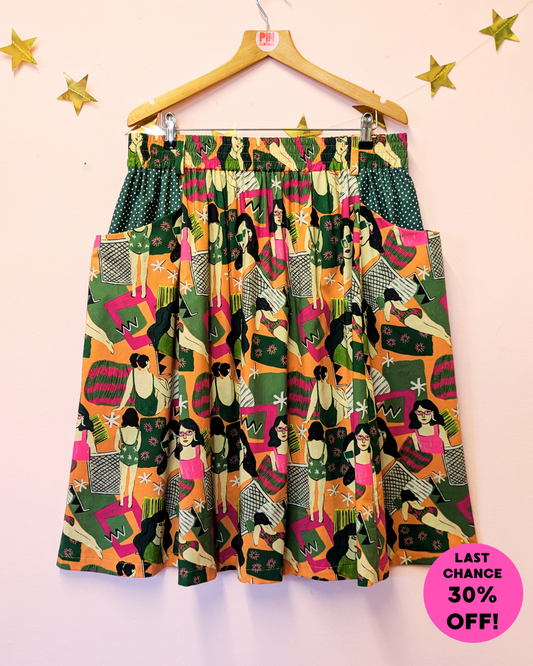 Retro Pool Party Pocket Skirt Size 20 - 22-pinclothing.co.uk-pinclothing.co.uk