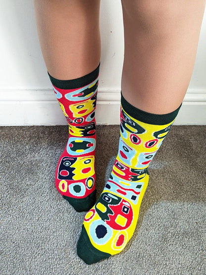 Abstract Faces Odd Socks-Carnival Socks-pinclothing.co.uk