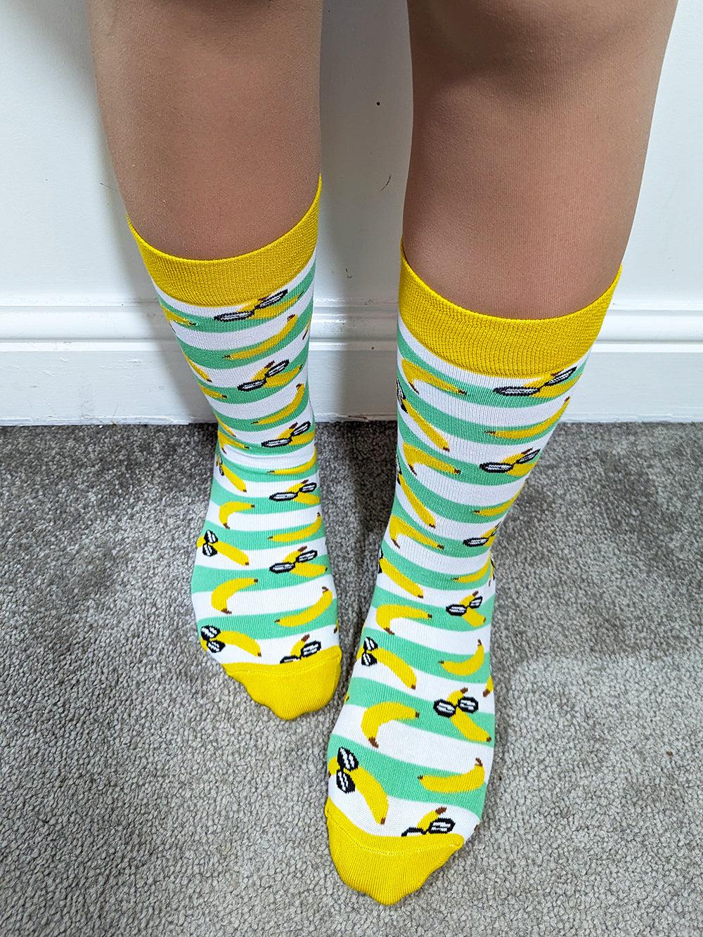 Banana Stripe Socks-Carnival Socks-pinclothing.co.uk