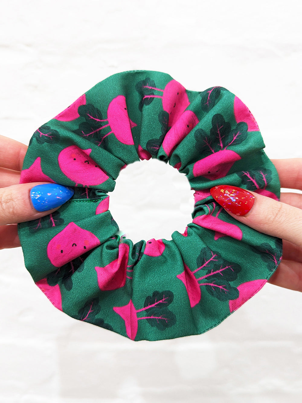 Cheery Beetroot Cotton Hair Scrunchie-Pin Clothing-pinclothing.co.uk